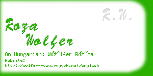 roza wolfer business card